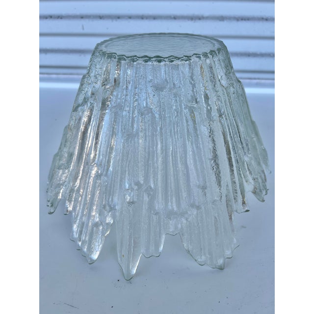 Glass Mid Century Ice Style Art Glass Bowl / Northern Lights For Sale - Image 7 of 8