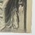 Antique Academic French Beaux Arts charcoal drawing of the classical marble relief Nike Adjusting Her Sandal. Executed on...