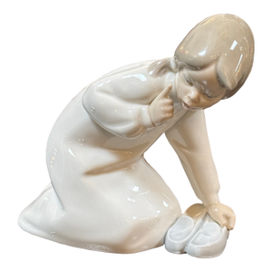 Vicente Martínez for Lladró Little Girl With Slippers Porcelain Figurine, Signed