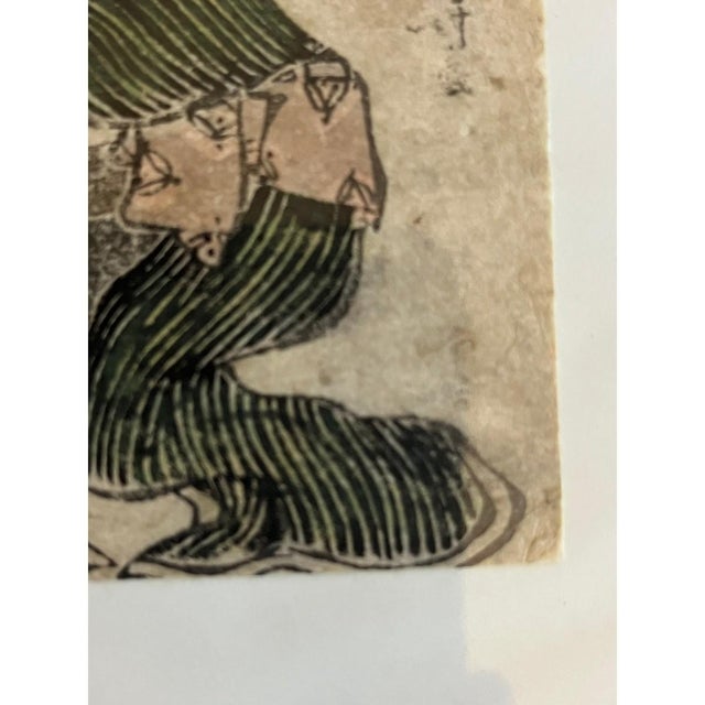 19th Century Antique 19thC Japanese Woodblock Print Toba-e Humorous Scene Hokusai Style For Sale - Image 5 of 8