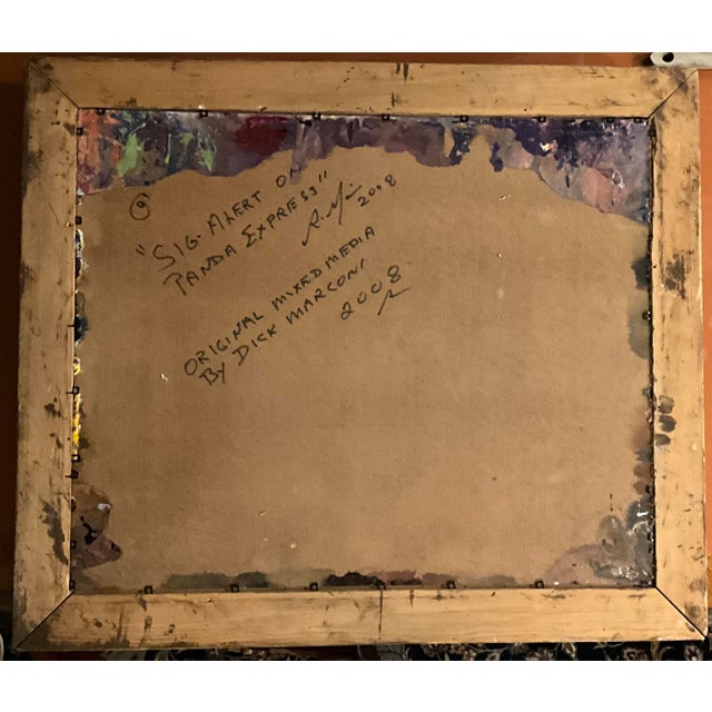 2000 - 2009 Dick Marconi 2008 Color Fusion Abstract Mixed-Media Painting in Ornate Gilt Frame For Sale - Image 5 of 6