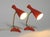 Mid-Century Modern Red Diabolo Crows Foot Table Lamps from Cosack, 1950s, Set of 2 For Sale - Image 4 of 18