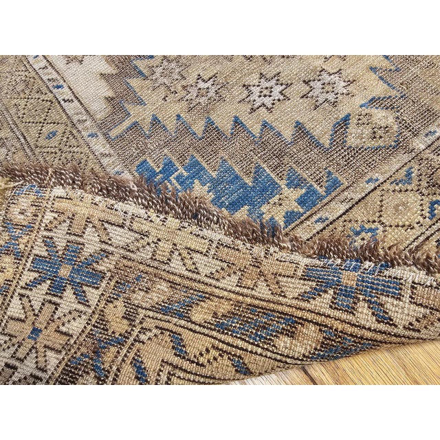 French Country 19th Century Caucasian Shirvan Area Rug, Geometric Design, Handwoven Wool, 4' x 5' For Sale - Image 3 of 15