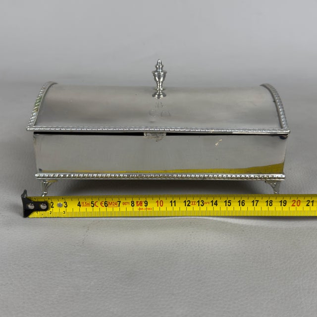 Antique Inkwell Writing Desk in Silver Plated Metal from Leoni W.T. & Co For Sale - Image 11 of 14