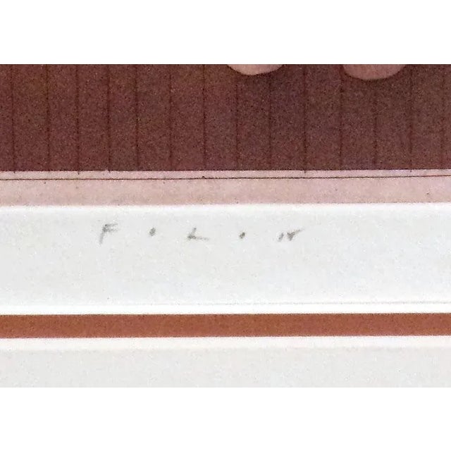 Limited edition aquatint etching on paper by Belgian artist Jean-Michel Folon. From the Theater Suite. Matted, Not Framed....