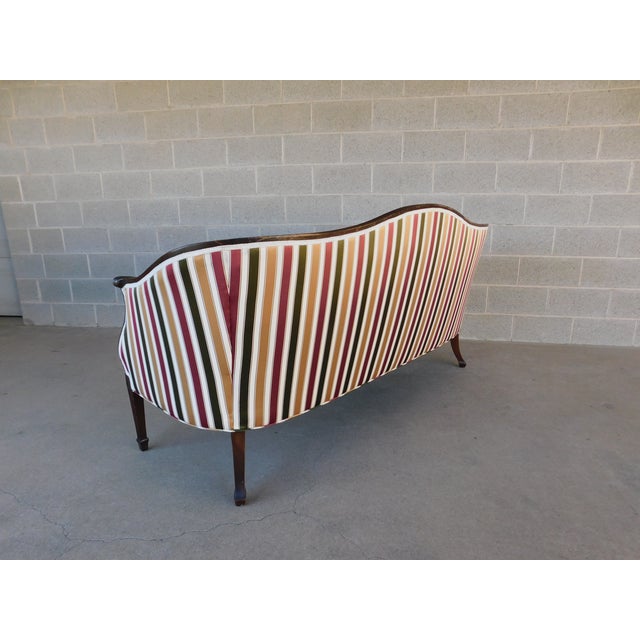 Green Vintage Federal Sheraton Style Sofa For Sale - Image 8 of 15