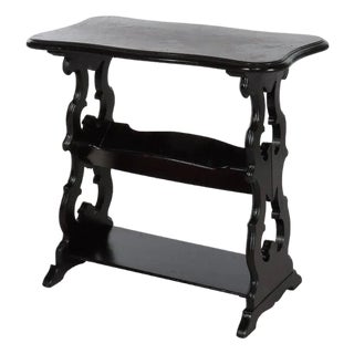 Antique Ebonized Cherry Cut Out Side Table C1900 For Sale