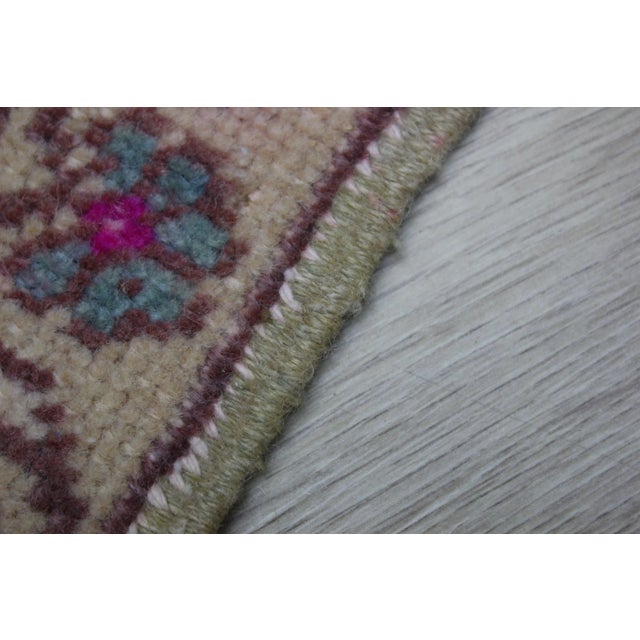 1970s Turkish Anatolian Traditional Red Oushak Doormat Small Rug For Sale - Image 10 of 13