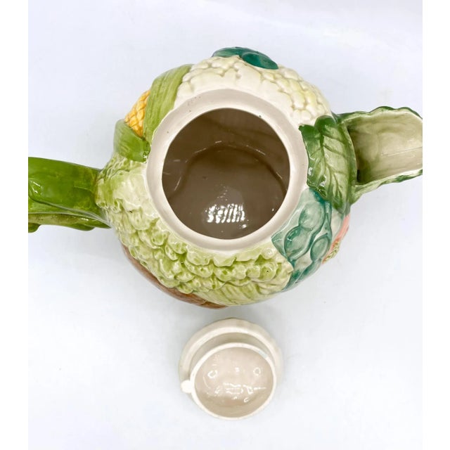Fitz and Floyd 1980s Fitz & Floyd Trompe L’Oeil Garden Vegetables Teapot – Whimsical Ceramic Decor For Sale - Image 4 of 11
