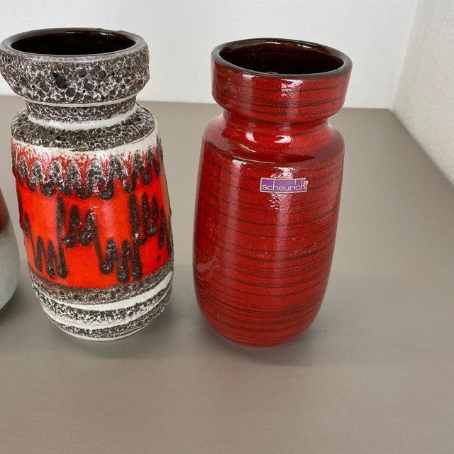 Vintage Pottery Fat Lava Vases from Scheurich, Germany, 1970s, Set of 4 For Sale - Image 15 of 18