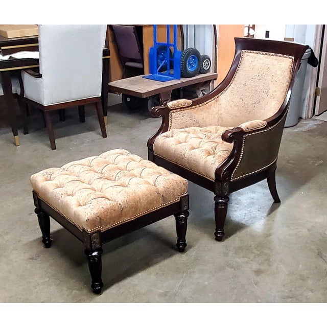 Thomasville Ernest Hemingway Anson Tufted & Leather Accent Chair With