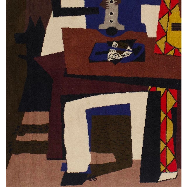 Mid Century French Tapestry inspired by Picasso Design 5’7” x 6’7”.