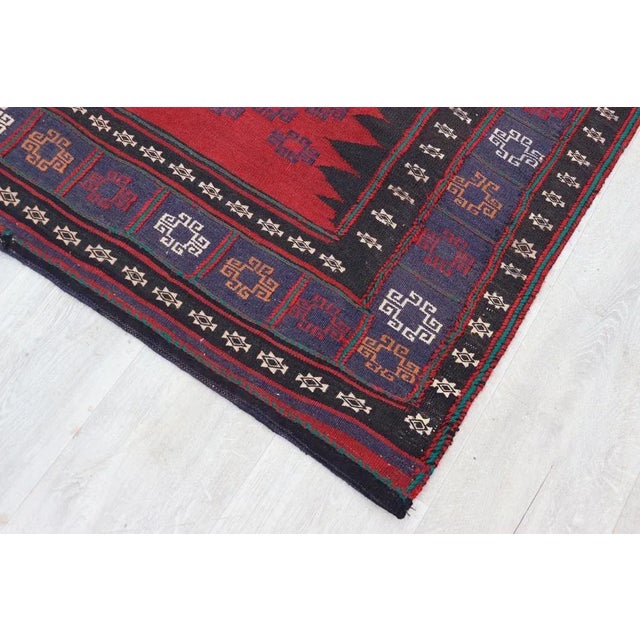 Vintage Handwoven Sofreh Kilim, 1920s For Sale - Image 10 of 12