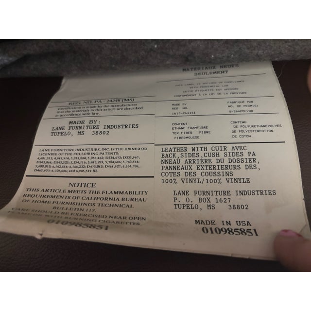 Vintage Lane Furniture Industries Mission Arts and Crafts Style Leather Recliner For Sale - Image 9 of 10