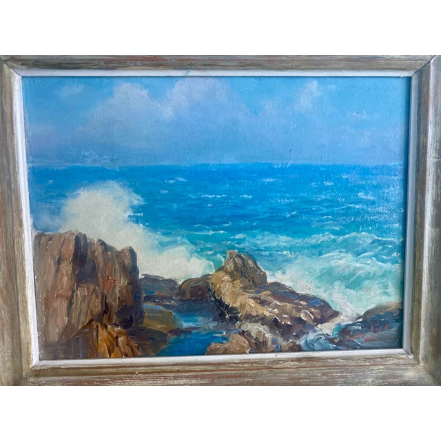 Fred Pye Well-Listed Artist Original Early Seascape Painting Bald Head For Sale - Image 14 of 15