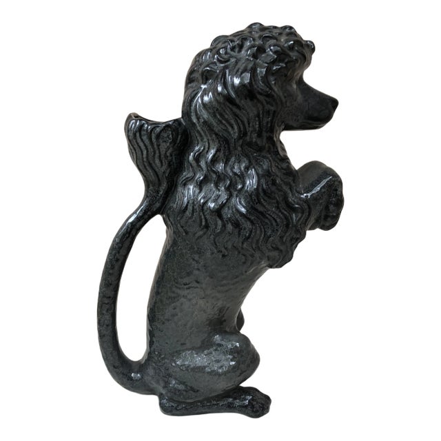 C.1900 French Majolica Poodle Keller & Guerin Pitcher Saint Clement For Sale