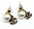 Contemporary Chanel Vintage Pearl Gold Plated CC Fuchsia Crystal Piercing Earrings, Pair For Sale - Image 3 of 4