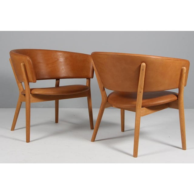 Model ND82 Lounge Chairs in Full Grain Leather and Oak by Nanna Ditzel, 2010s, Set of 2 For Sale - Image 6 of 9