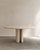 Roman dining table iii in classico alabastrino travertine by paloma editions dimensions: d 160 x w 160 x h 75 cm....