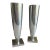 MCM Modernist Sleek Cast Aluminum Statement Piece Candlestick Set For Sale