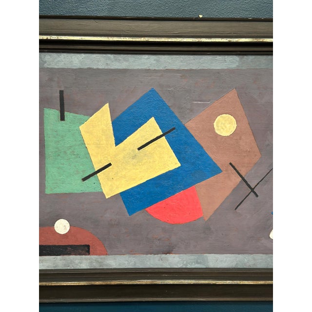 Swedish School, Geometric Composition, 1950s, Oil on Panel, Framed For Sale - Image 4 of 16
