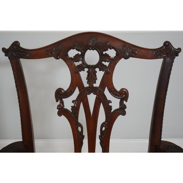 2010s Set of 8 Henredon Chippendale Mahogany Dining Room Chairs For Sale - Image 5 of 18