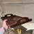 Brown Antique Exotic Wood Serving Tray, Art Deco Style, Early 20th Century For Sale - Image 8 of 12