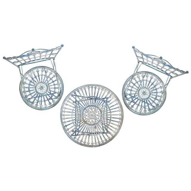 Blue Belen 3 Piece Bistro Set - Mossy Blue For Sale - Image 8 of 9