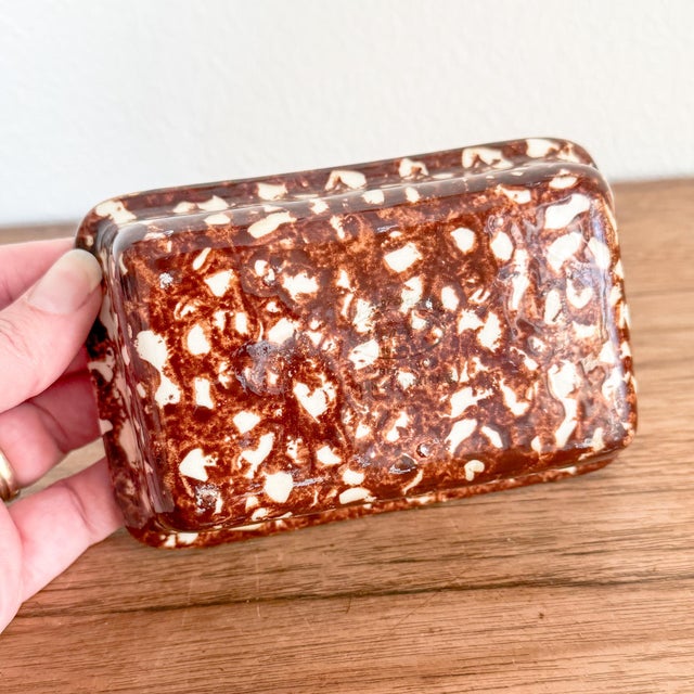 Ceramic Vintage Stangl Brown Splatter Town and Country Soap Dish For Sale - Image 7 of 9