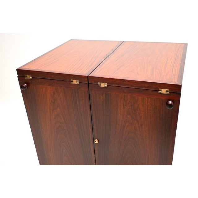 Vintage Danish Captains Bar attributed to Reno Wahl Iversen for Dyrlund, 1960s For Sale - Image 10 of 11