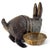 Bronze Mid 20th Century Bronze Bunny Rabbit Sculpture With Woven Brass Baskets Edwardian-Style For Sale - Image 8 of 18