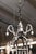 Italian Petite 4-Light Iron & Opaline Glass Beaded Chandelier, 1940s Italy For Sale - Image 3 of 14