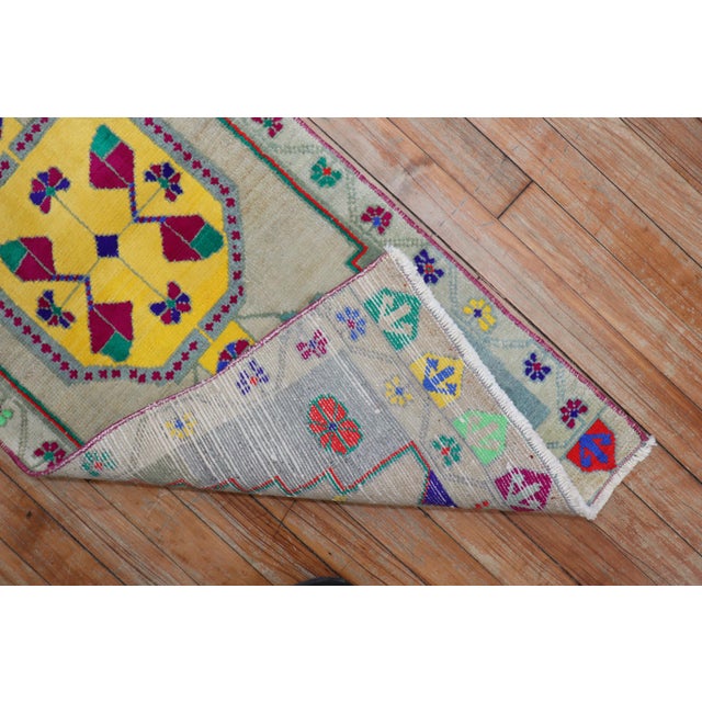 One of a kind vintage Turkish mat from the 20th century. All you got to do is look at the colors! A fun rug indeed...