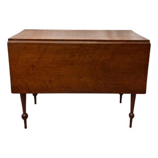 Antique Traditional American Style Mahogany Drop Leaf Console Table For Sale