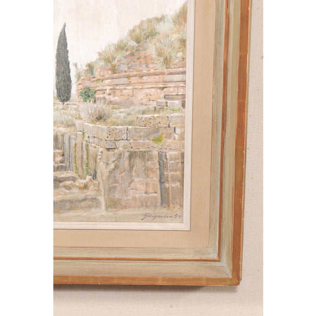 Mid-Century Modern Mediterranean Landscape Painting, 1950's For Sale - Image 3 of 12