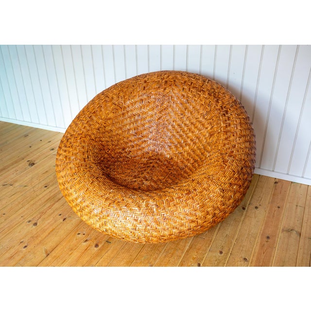 Mid-Century Modern French Mushroom Rattan Pod Easy Lounge Chair, 1970s For Sale - Image 10 of 18
