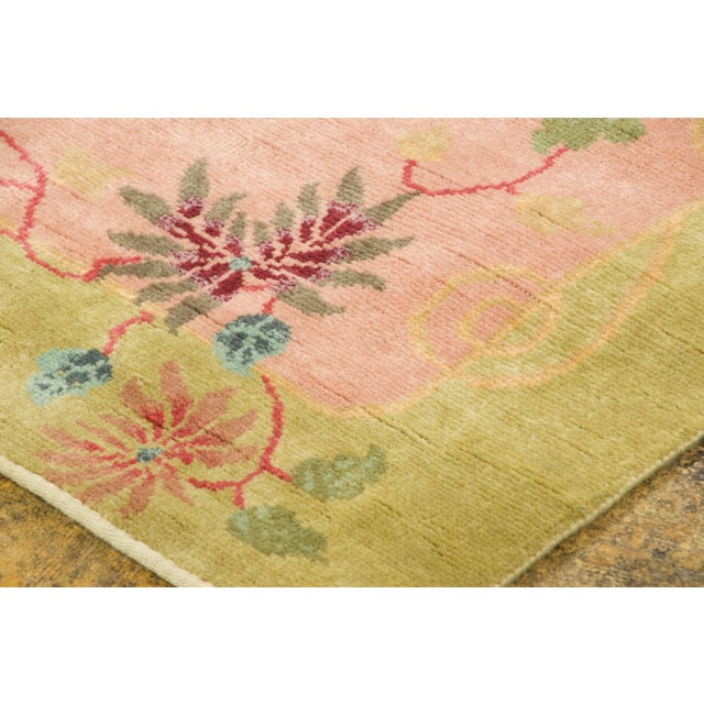 Late 20th Century Contemporary Chinese Deco Style Floral Wool Runner by Rug & Kilim For Sale - Image 5 of 9