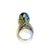 Gemstone Bochic “Orient” Vintage South Sea Pearl & Fancy Blue Sapphires Ring Set 18K Gold For Sale - Image 7 of 11