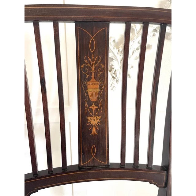 Edwardian Mahogany Inlaid Dining Chairs, 1900s, Set of 4 For Sale - Image 9 of 13