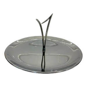 Serving Tray - 1960s Mid-Century Modern Atomic Era Chrome Sandwich Tray