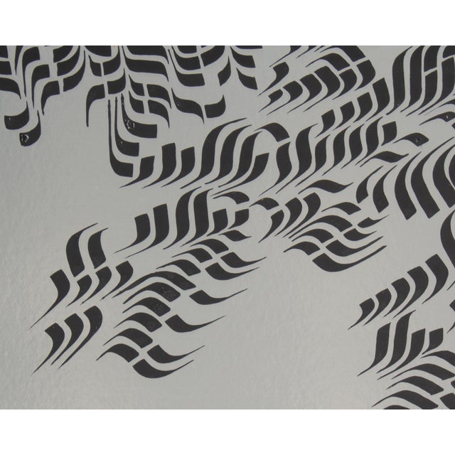 Silver “Silver Field” Ink on Foil Board Abstract Drawing by Stan Brod For Sale - Image 8 of 10