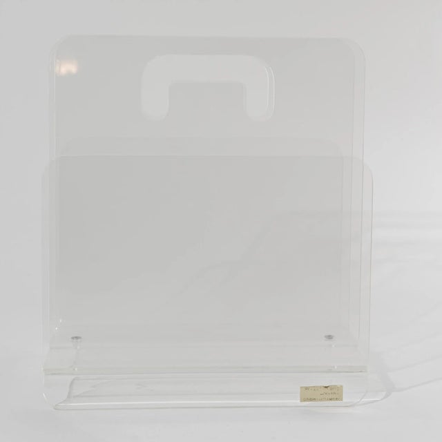 Mid-Century Modern Vintage Lucite Magazine Rack For Sale - Image 3 of 12