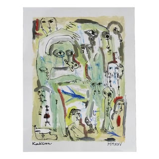 Kabian, 1980s, Paint & Paper For Sale