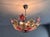 Vintage Italian Murano Style Botanical Flower Ceiling Light, Vintage Handblown Pink Green Glass Bouquet Chandelier, 5-Light Flush Mount For Sale - Image 17 of 17