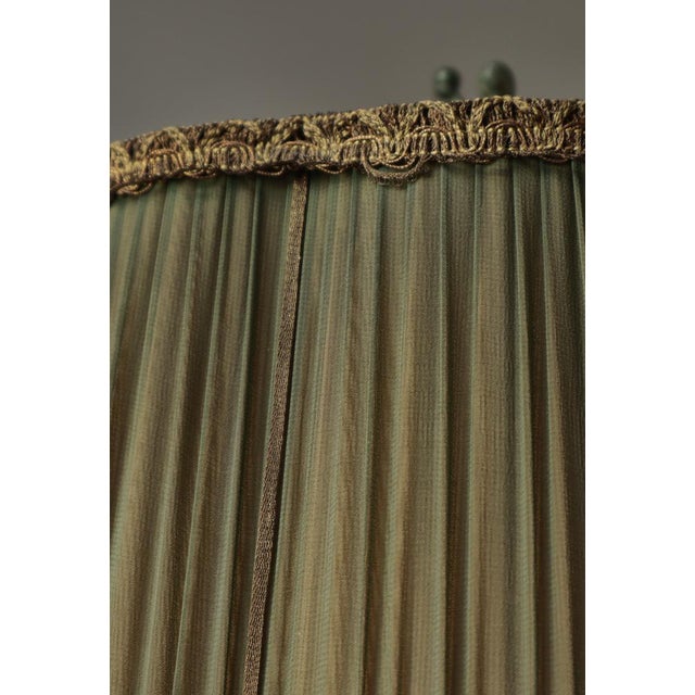 Swedish Art Deco Table Lamp in Green Patinated Bronze with Pleated Shade, 1930s For Sale - Image 10 of 18
