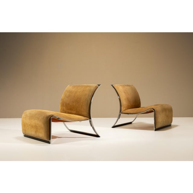 Nubuck Leather Lounge Chairs by Vittorio Introini for Saporiti, Italy, 1960, Set of 2 For Sale - Image 15 of 15