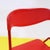 Red Plastic Folding Chair with Metal Frame For Sale - Image 3 of 9