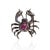 Art Deco 6.4 Carat Ruby and Diamond Crab Brooch Pendant in Sterling Silver For Sale - Image 3 of 14