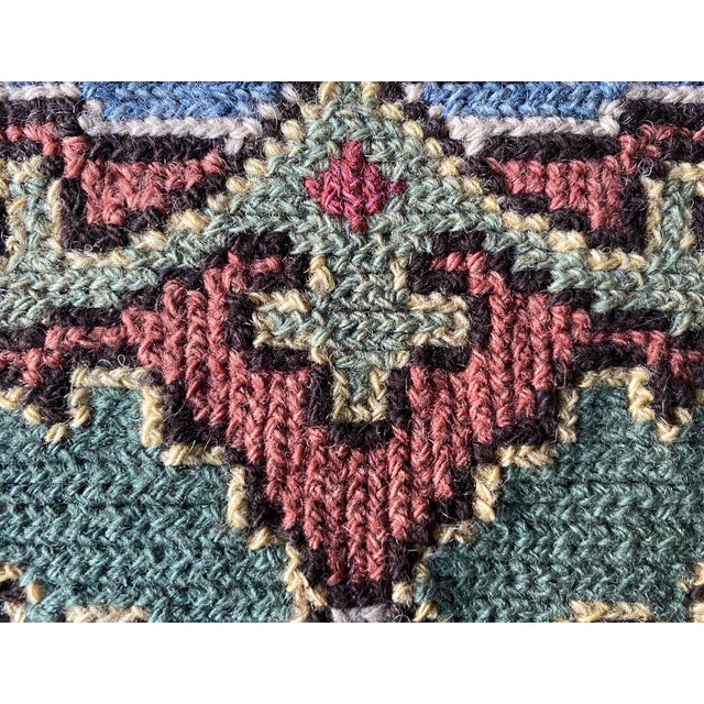 Blue Swedish Folk Art Pomegranate Embroidery Tapestry by Edna Nihlén, Sweden, 1956 For Sale - Image 8 of 16