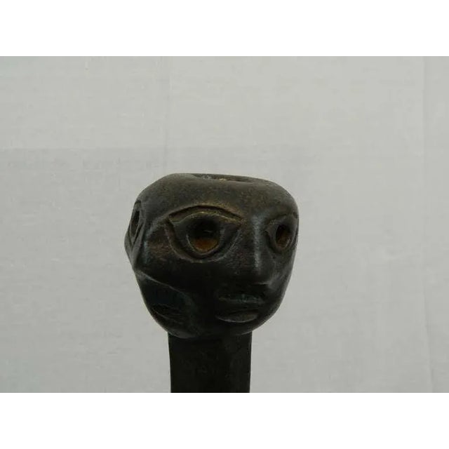 Black 19th Century Iron Andirons or Chenets With Faces Motif - a Pair For Sale - Image 8 of 11